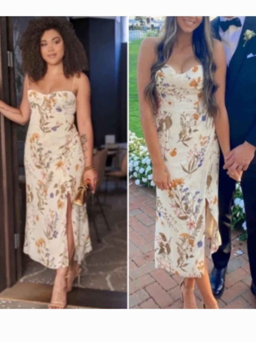Reformation Kourtney Frolic Floral Midi Dress Sz 2